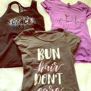 3 cute dance tops size 5/6